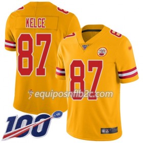 Camiseta Hombre NFL Kansas City Chiefs Travis Kelce 87 Nike Gold 100th